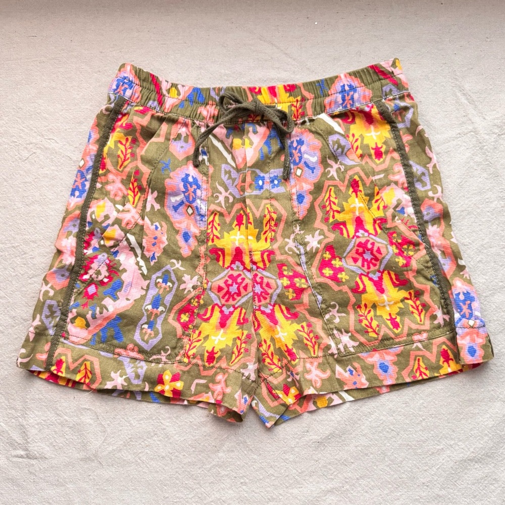 ZARA Multicolor Drawstring Linen Shorts